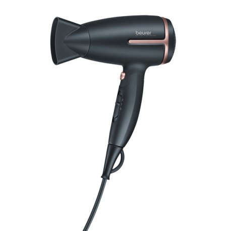 Secadora de cabello plegable con función de iones para brillo y suavidad, ideal para viajes HC25 Beurer®