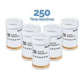 250 tiras reactivas para glucómetro beurer GL44